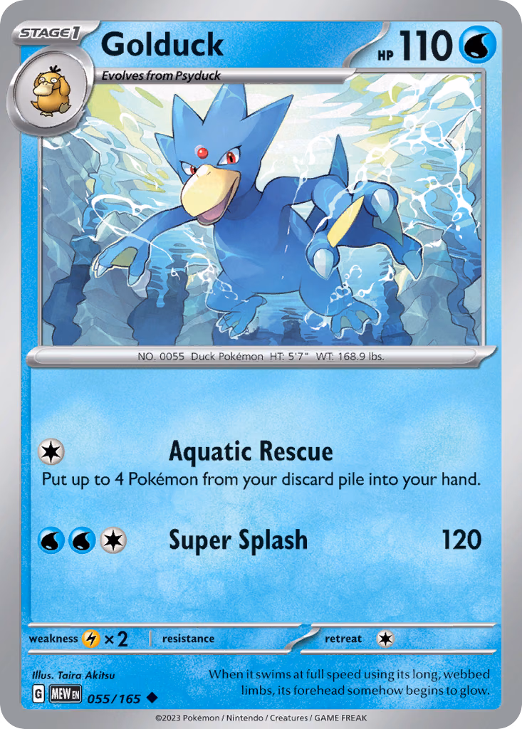 Golduck Pokemon card (055/165, 151)