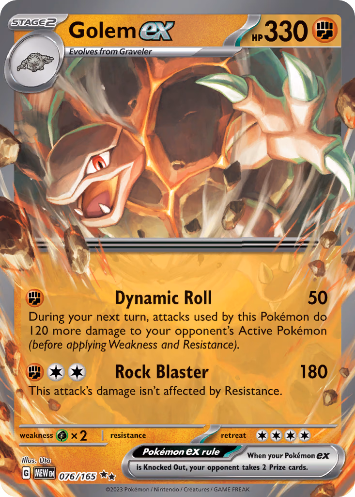 Golem ex Pokemon card (076/165, 151)