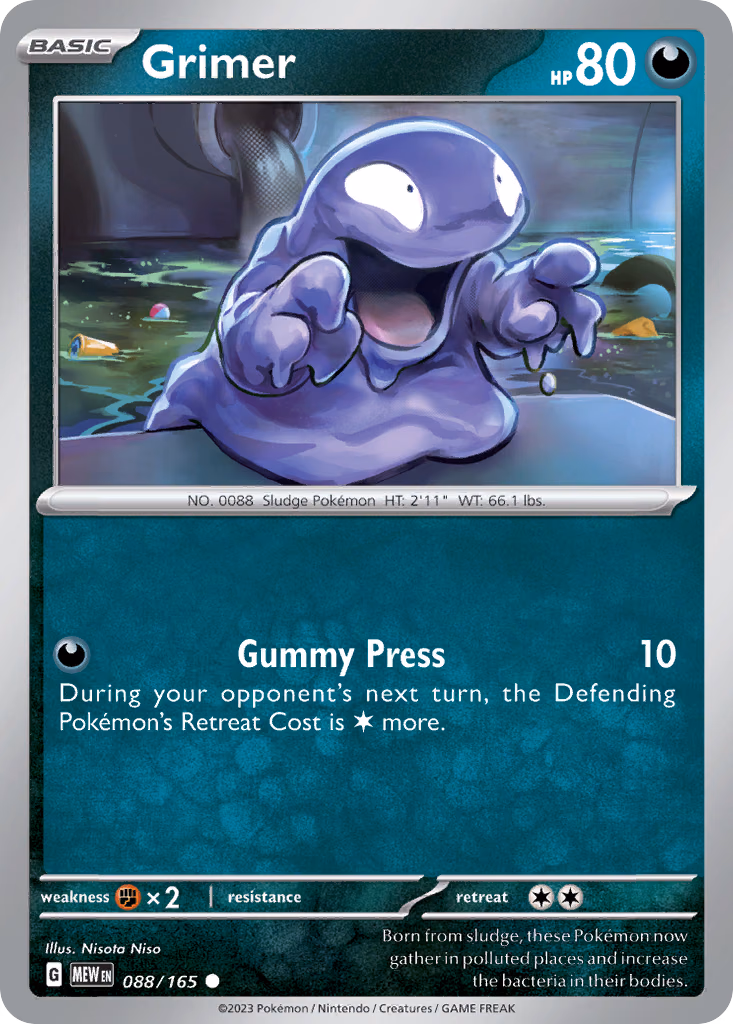 Grimer Pokemon card (088/165, 151)