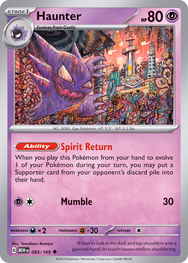 Haunter Pokemon card (093/165, 151)