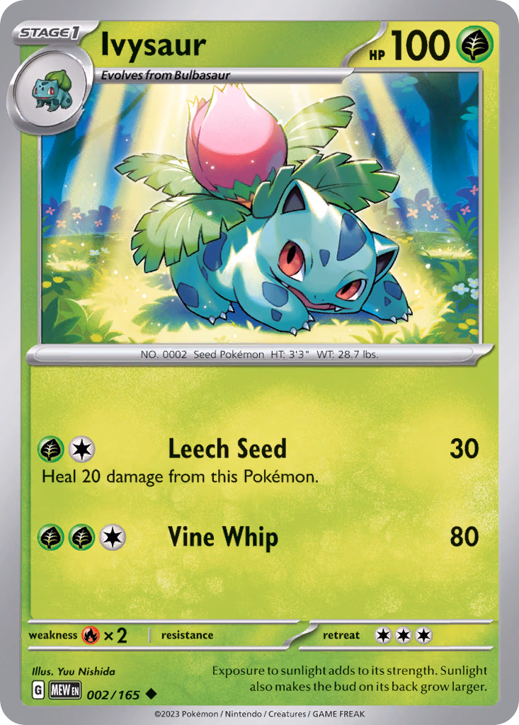 Ivysaur Pokemon card (002/165, 151)