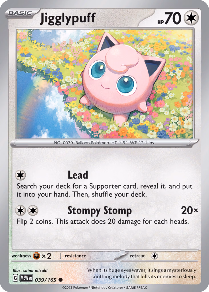 Jigglypuff Pokemon card (039/165, 151)
