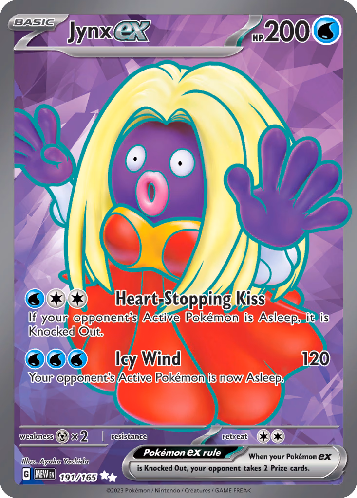 Jynx ex Pokemon card (191/165, 151)