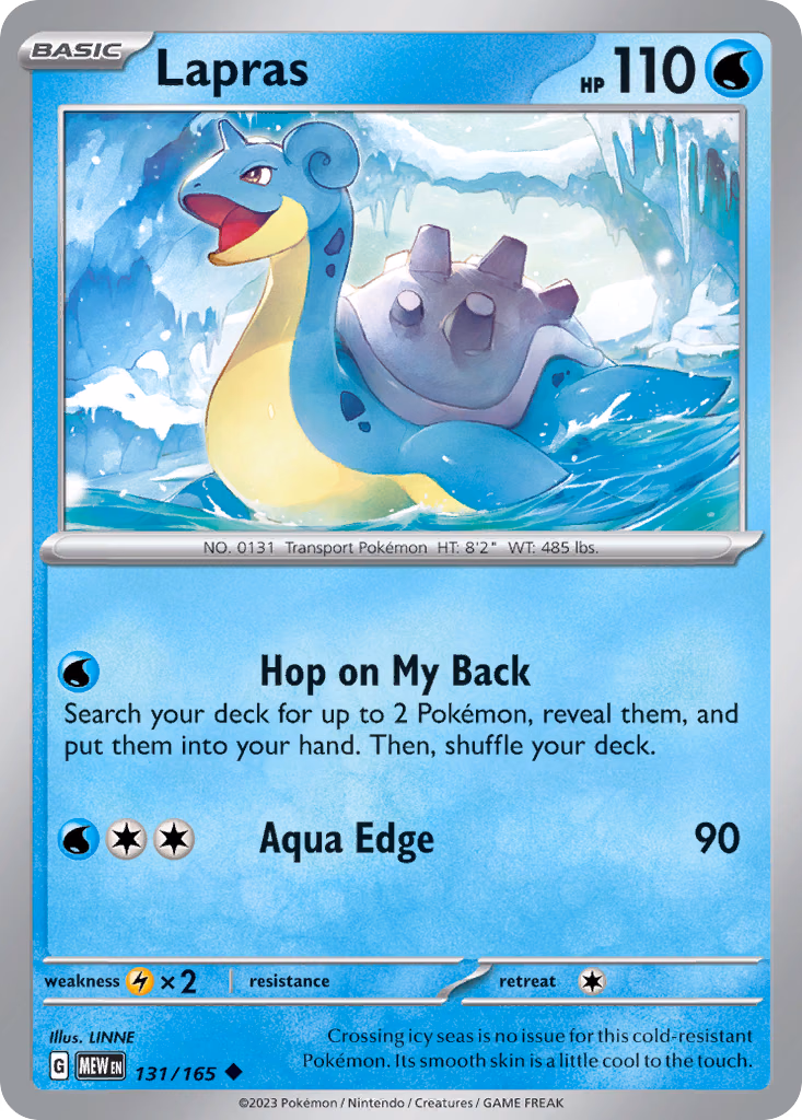 Lapras Pokemon card (131/165, 151)