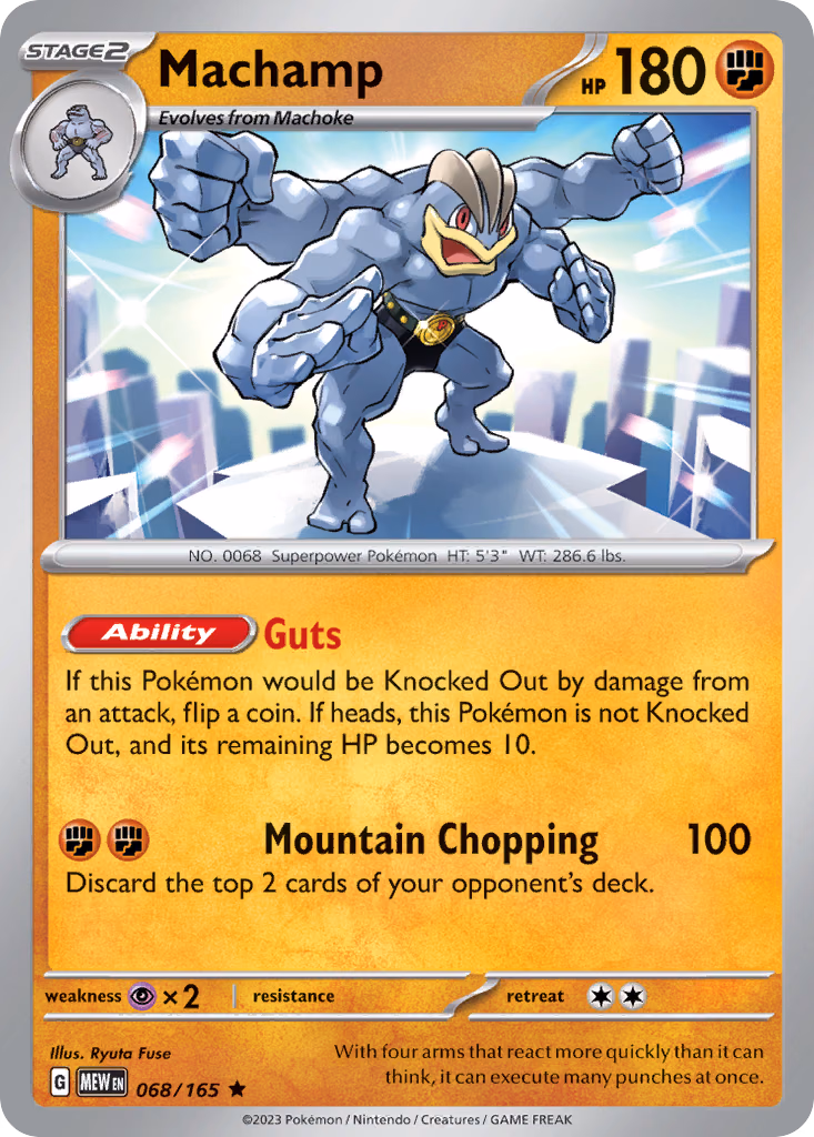 Machamp Pokemon card (068/165, 151)