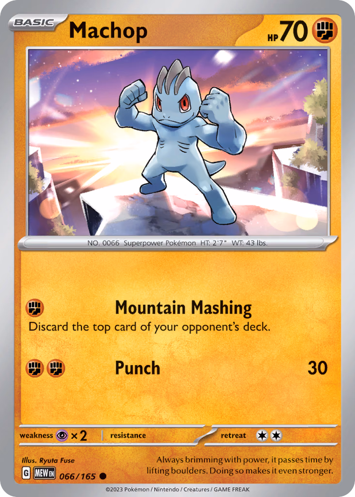 Machop Pokemon card (066/165, 151)
