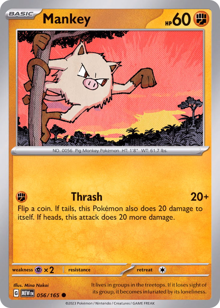 Mankey Pokemon card (056/165, 151)