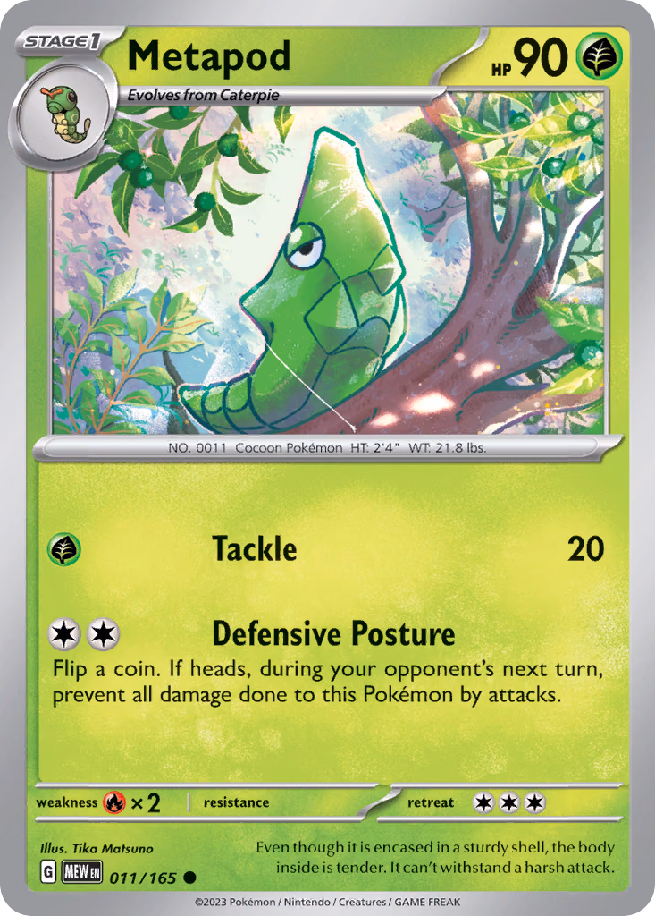 Metapod Pokemon card (011/165, 151)
