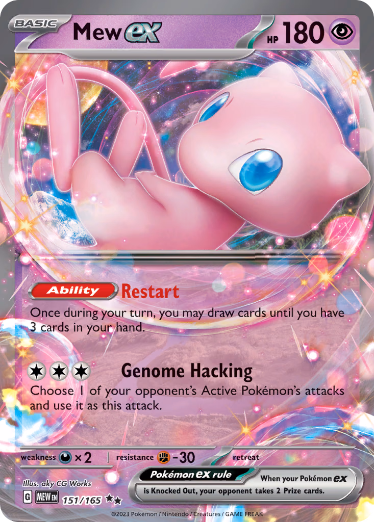 Mew ex Pokemon card (151/165, 151)