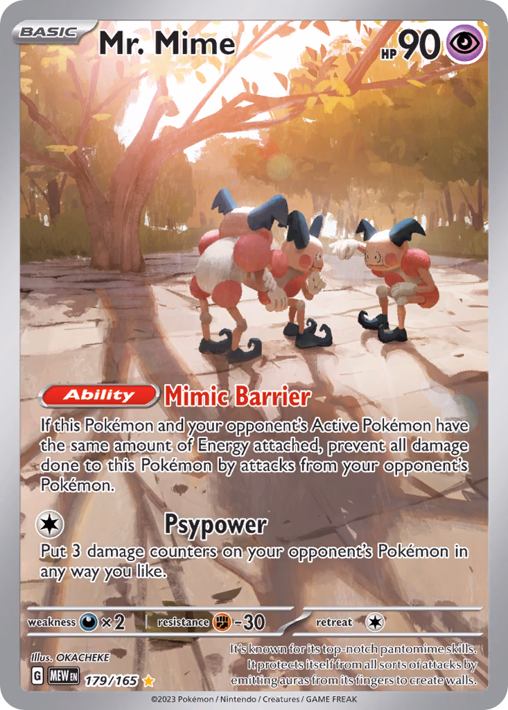 Mr. Mime Pokemon card (179/165, 151)