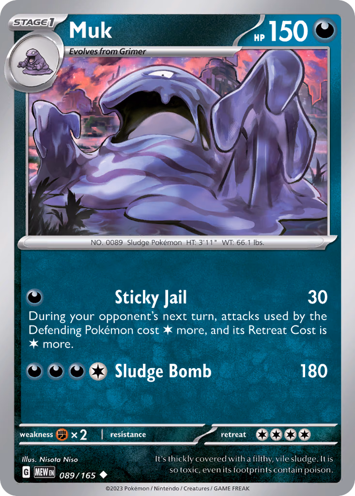 Muk Pokemon card (089/165, 151)