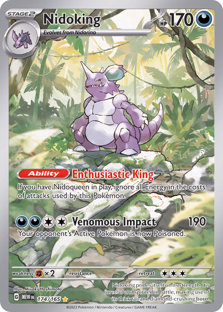 Nidoking Pokemon card (174/165, 151)