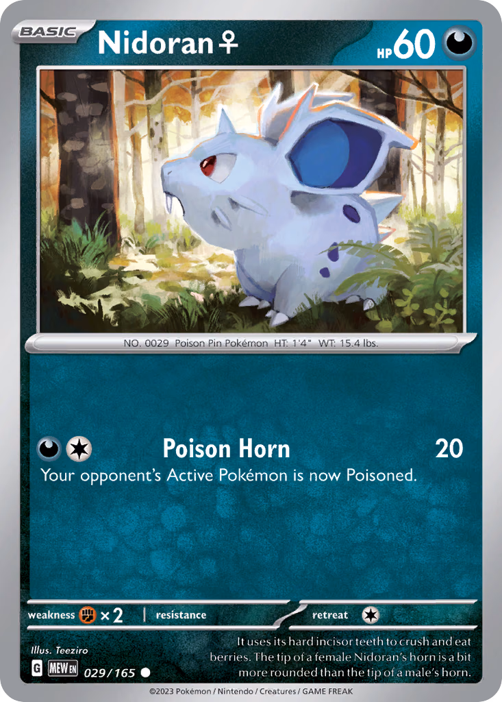 Nidoran ♀ Pokemon card (029/165, 151)
