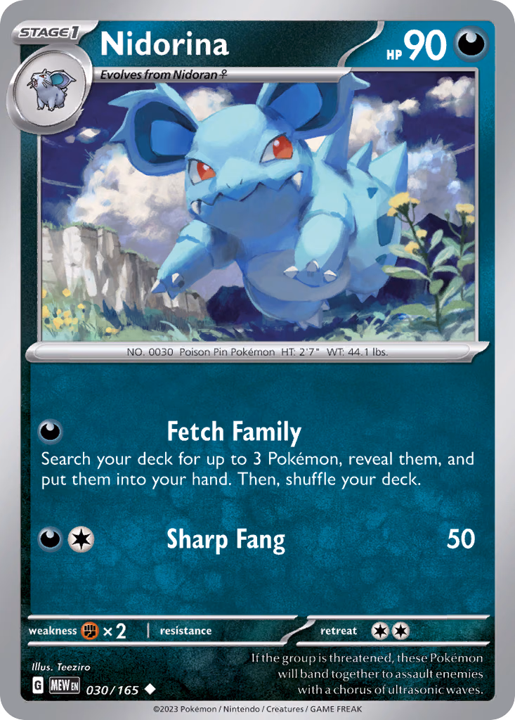 Nidorina Pokemon card (030/165, 151)