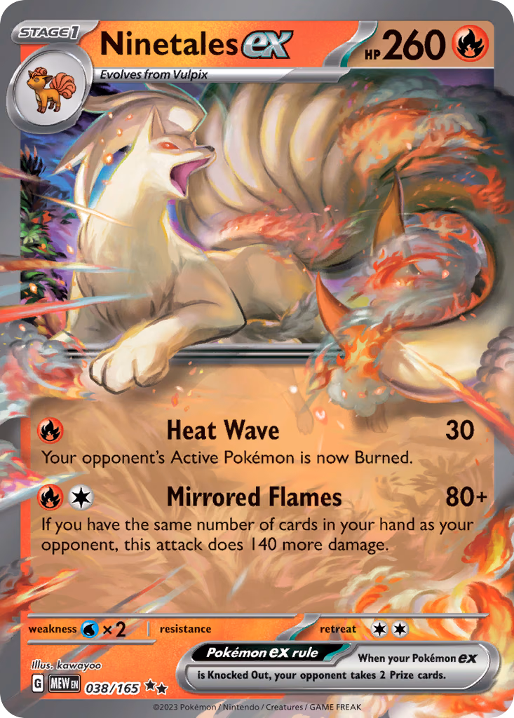 Ninetales ex Pokemon card (038/165, 151)