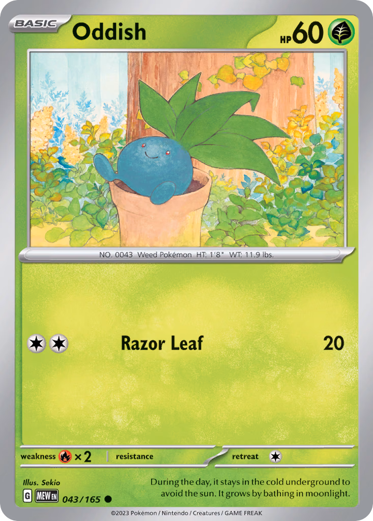 Oddish Pokemon card (043/165, 151)