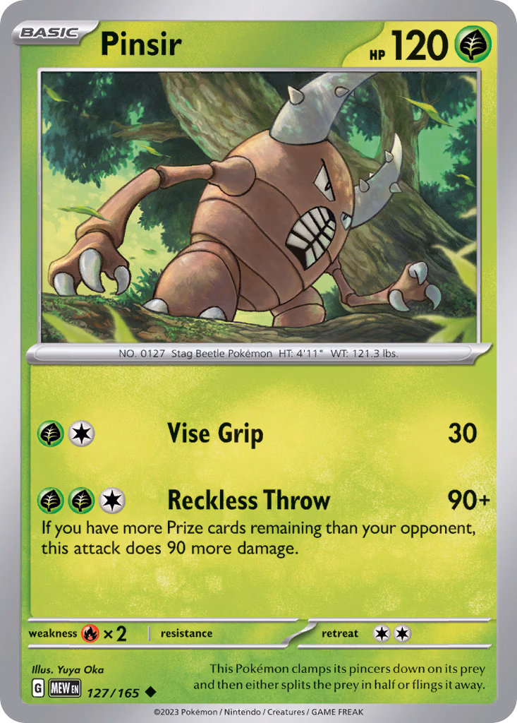Pinsir Pokemon card (127/165, 151)
