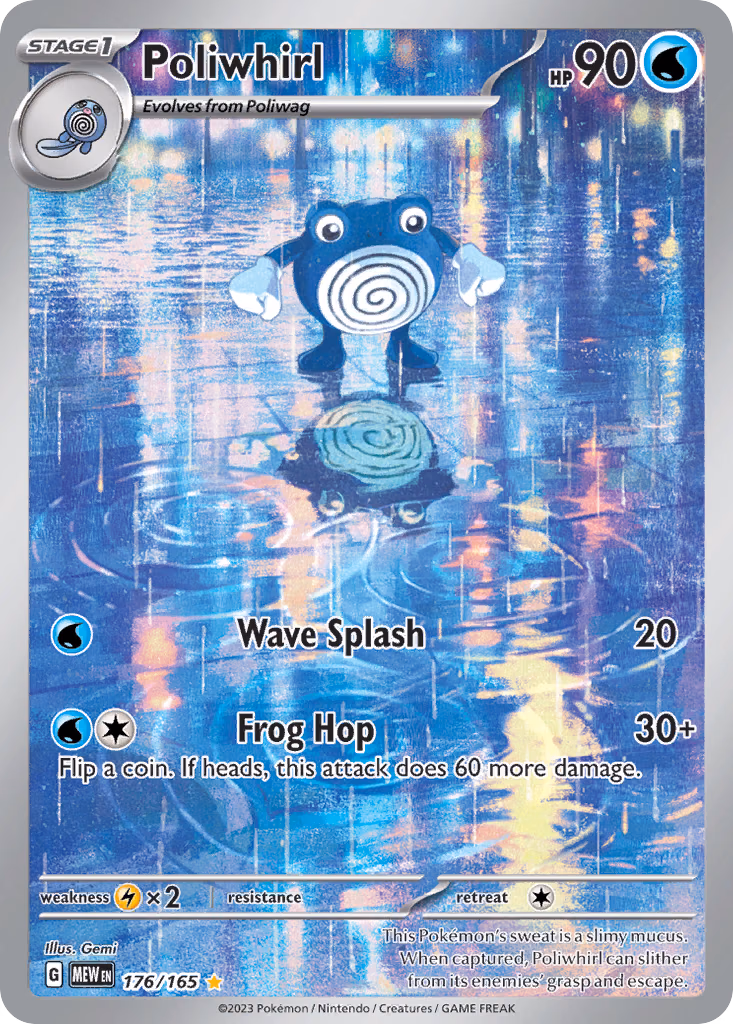 Poliwhirl Pokemon card (176/165, 151)