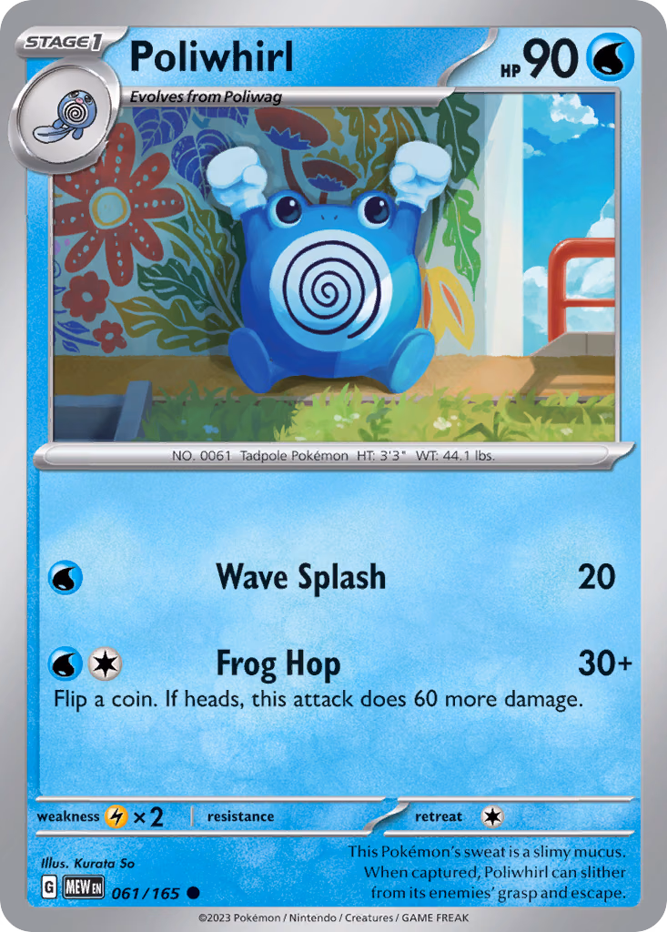 Poliwhirl Pokemon card (061/165, 151)