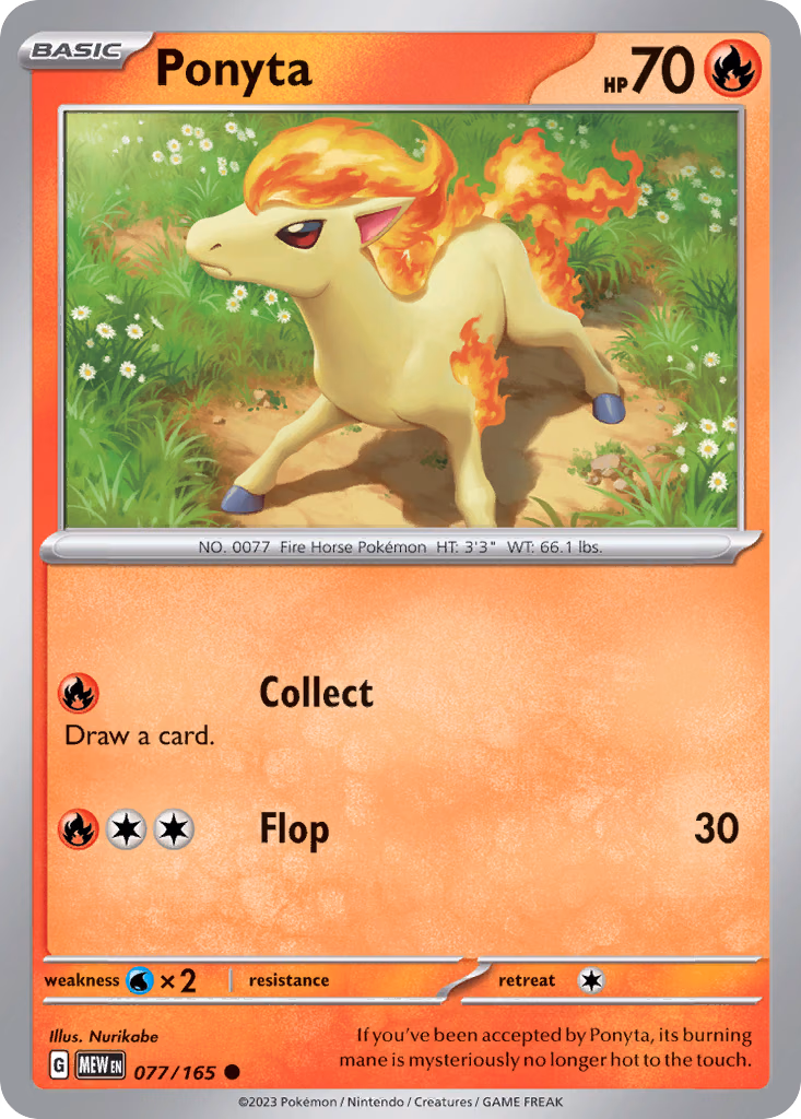 Ponyta Pokemon card (077/165, 151)