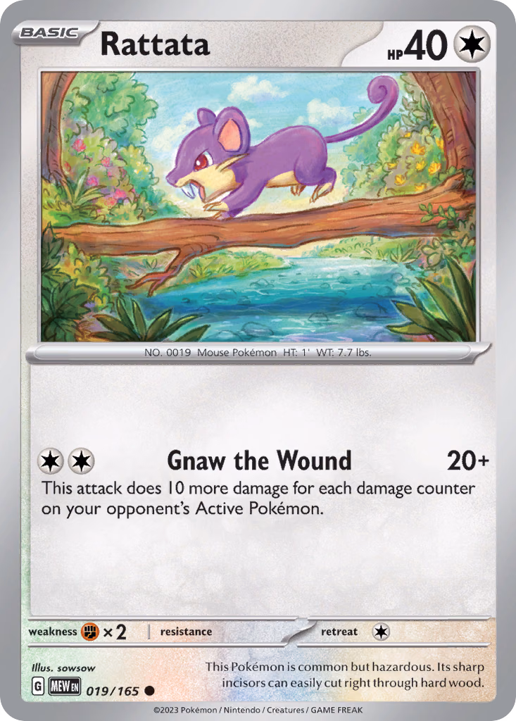 Rattata Pokemon card (019/165, 151)