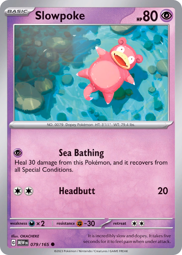 Slowpoke Pokemon card (079/165, 151)