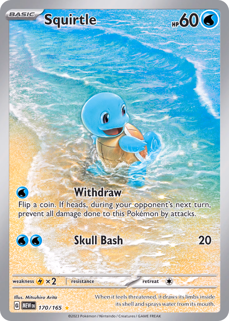 Squirtle Pokemon card (170/165, 151)