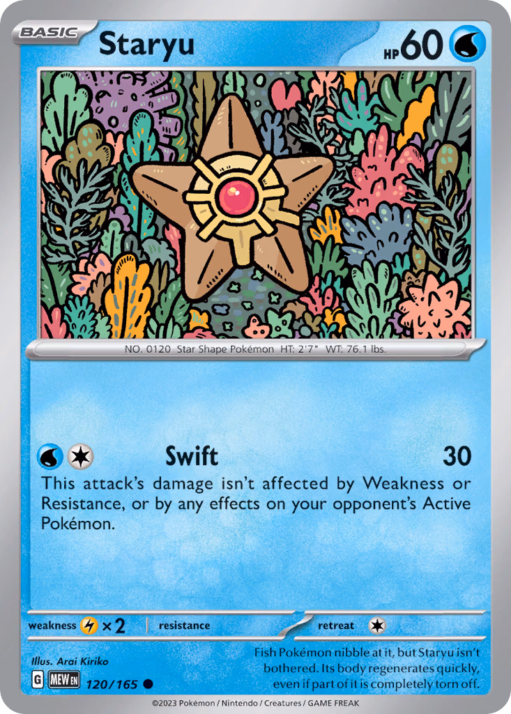 Staryu Pokemon card (120/165, 151)