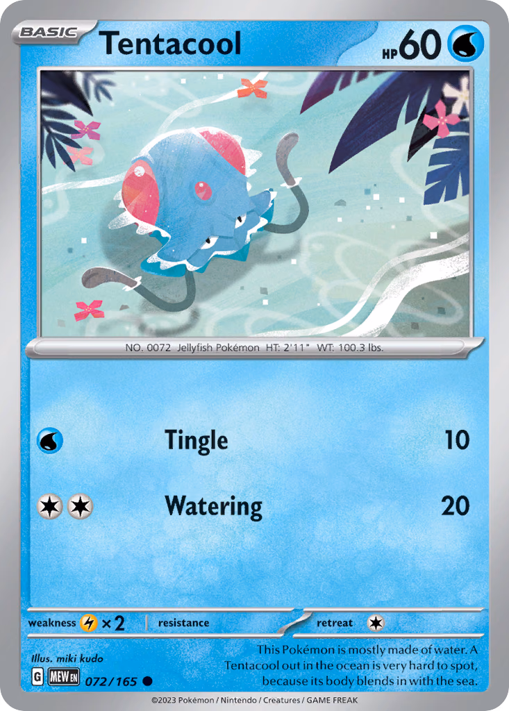 Tentacool Pokemon card (072/165, 151)