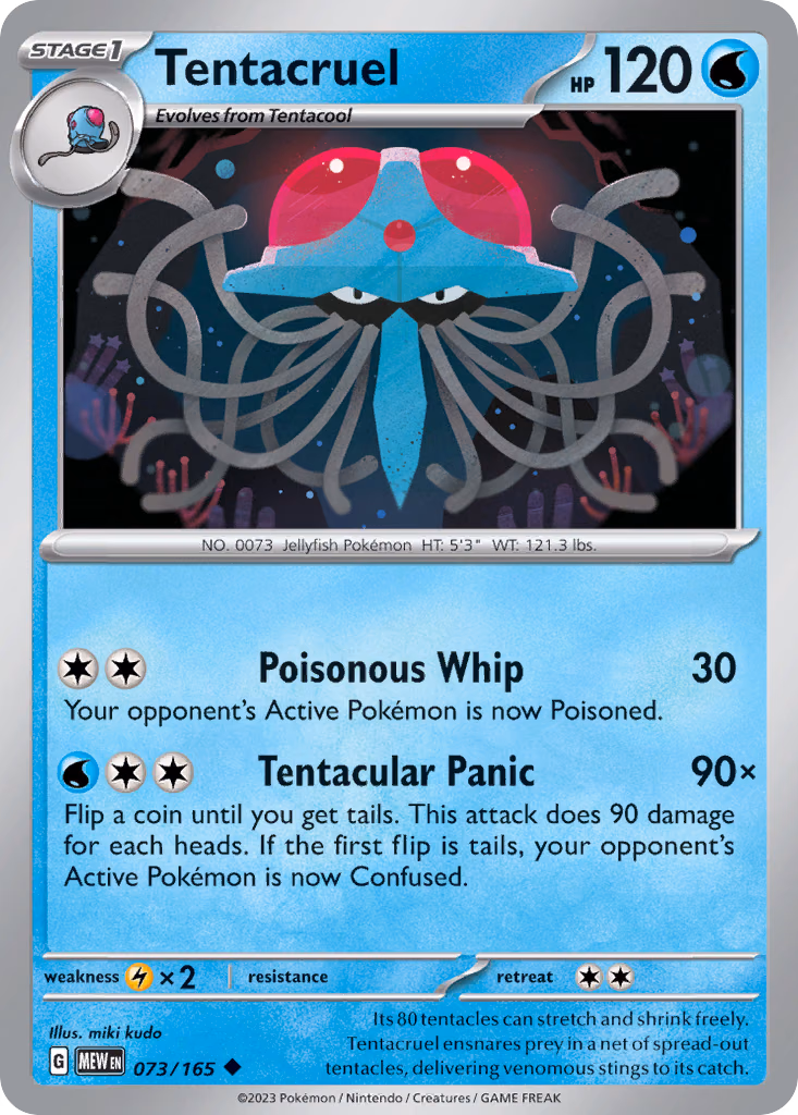 Tentacruel Pokemon card (073/165, 151)