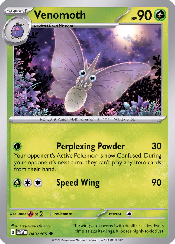 Venomoth Pokemon card (049/165, 151)