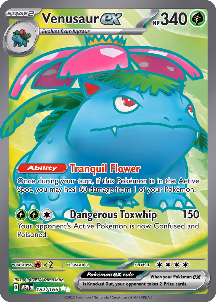 Venusaur ex Pokemon card (182/165, 151)