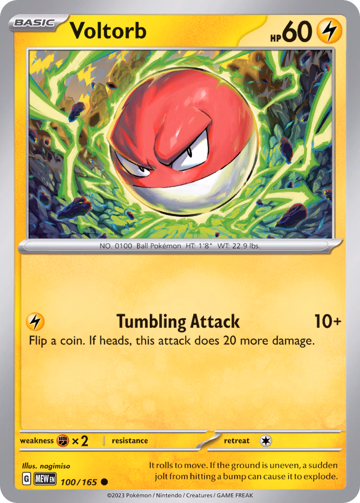 Voltorb Pokemon card (100/165, 151)