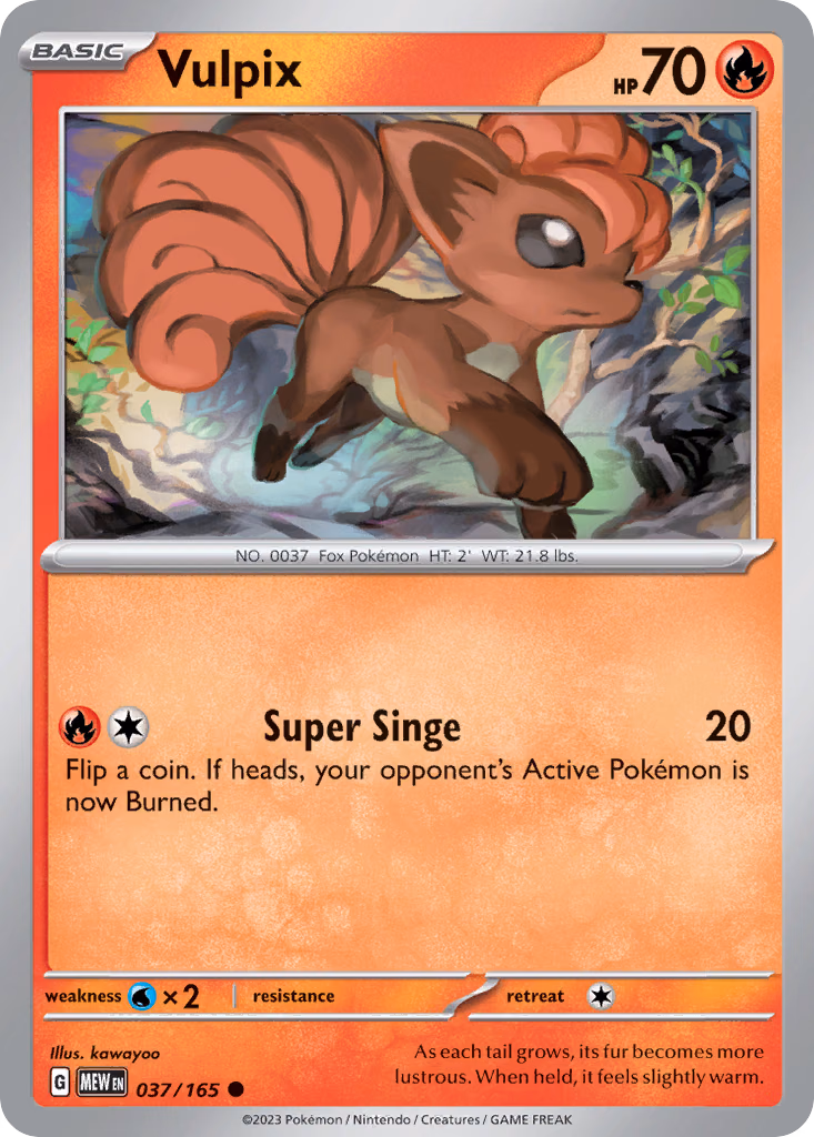 Vulpix Pokemon card (037/165, 151)