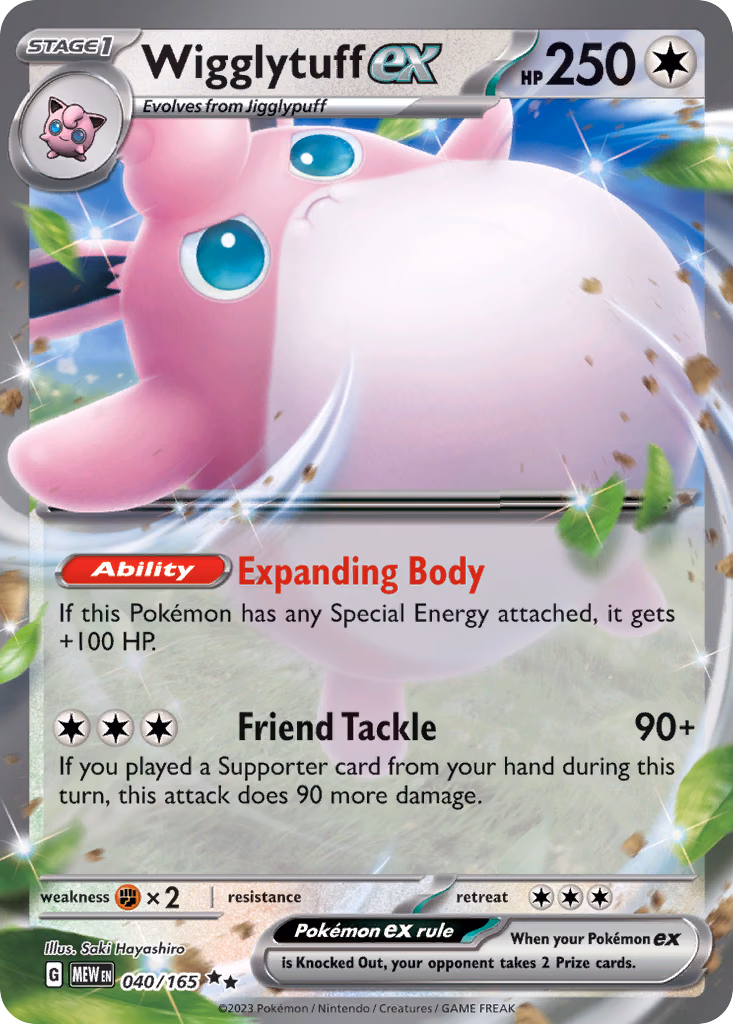 Wigglytuff ex Pokemon card (040/165, 151)