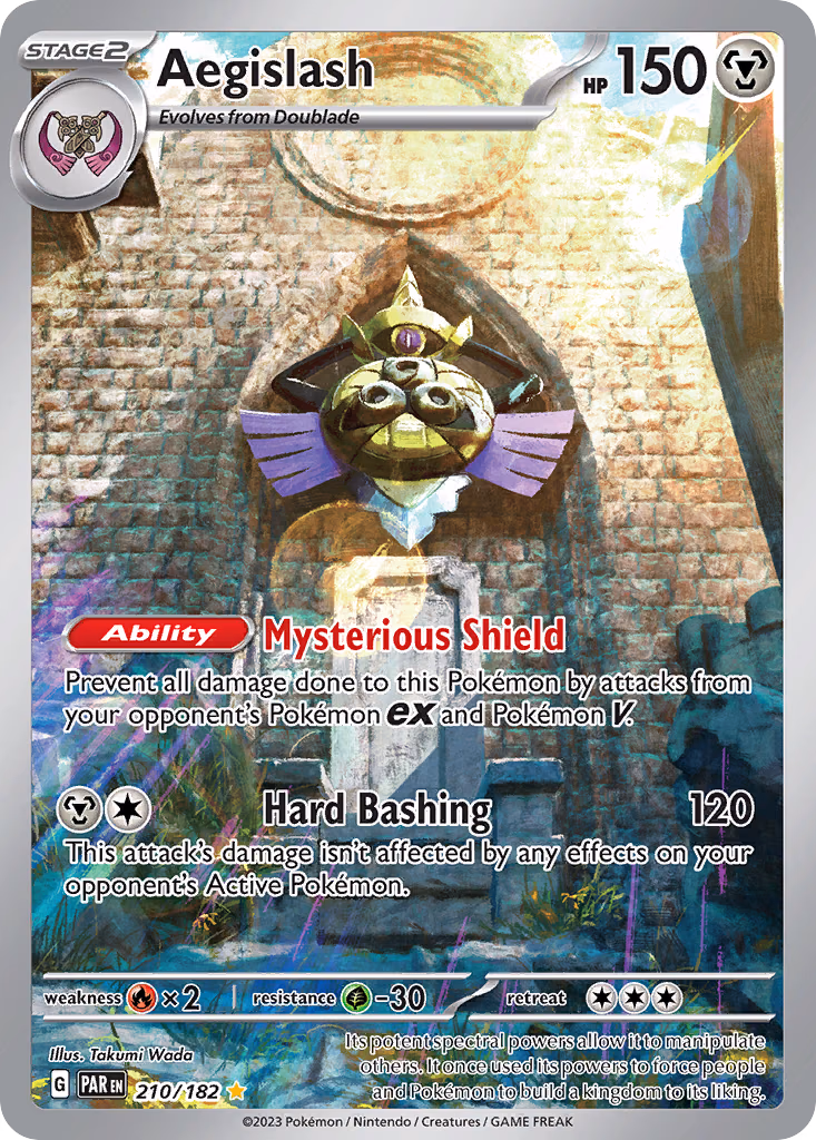 Aegislash Pokemon card (210/182, Paradox Rift)