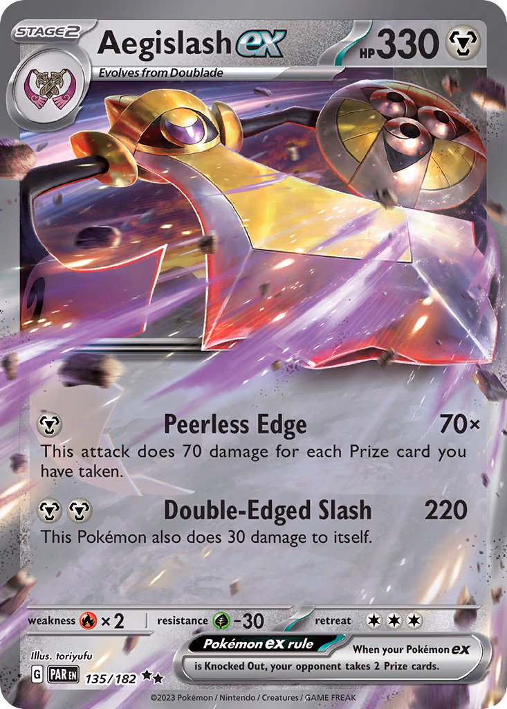 Aegislash ex Pokemon card (135/182, Paradox Rift)