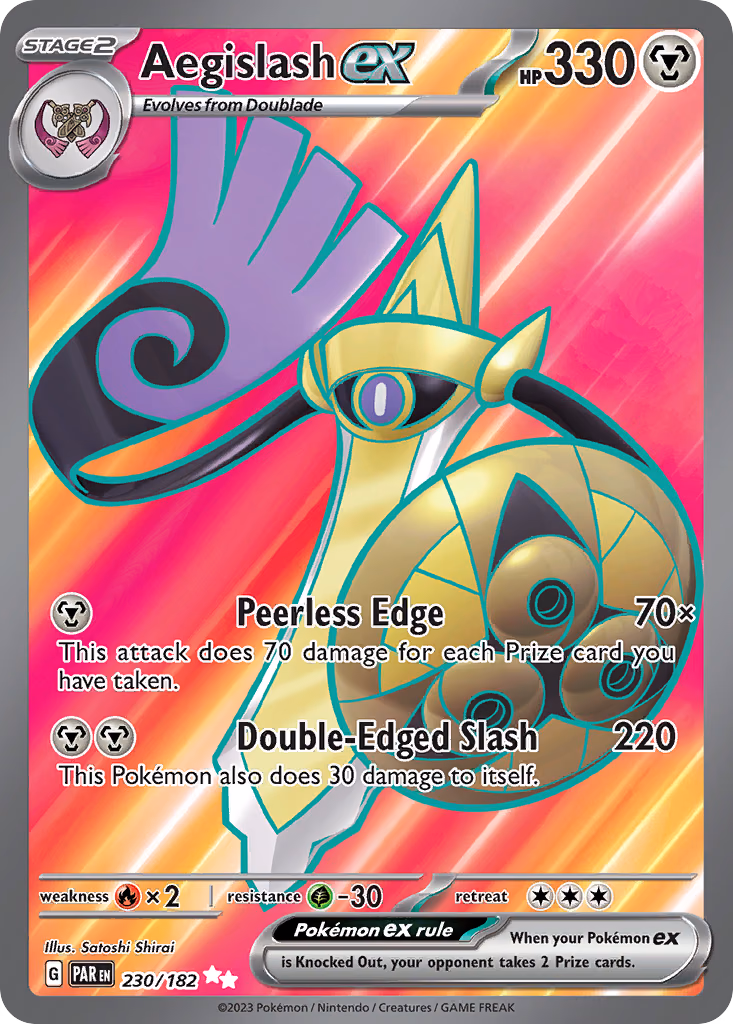 Aegislash ex Pokemon card (230/182, Paradox Rift)