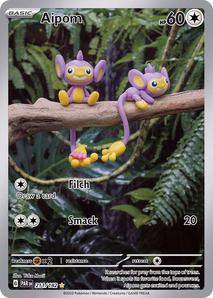 Aipom Pokemon card (211/182, Paradox Rift)