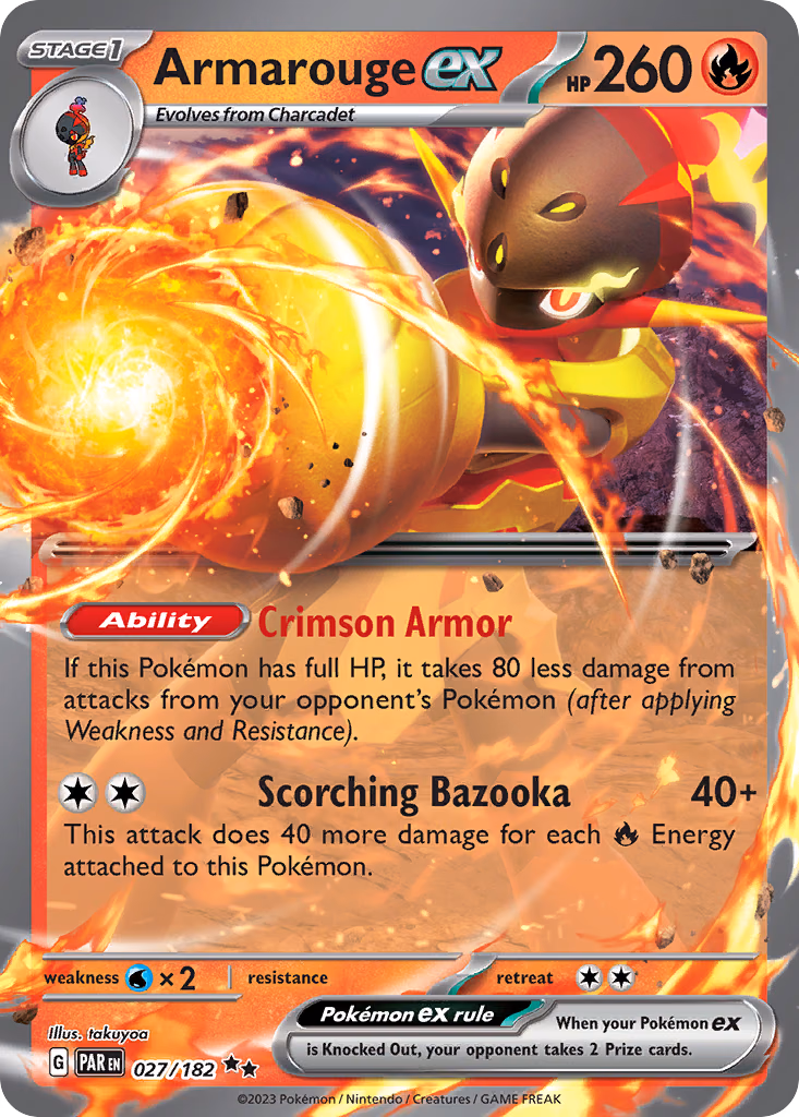Armarouge ex Pokemon card (027/182, Paradox Rift)
