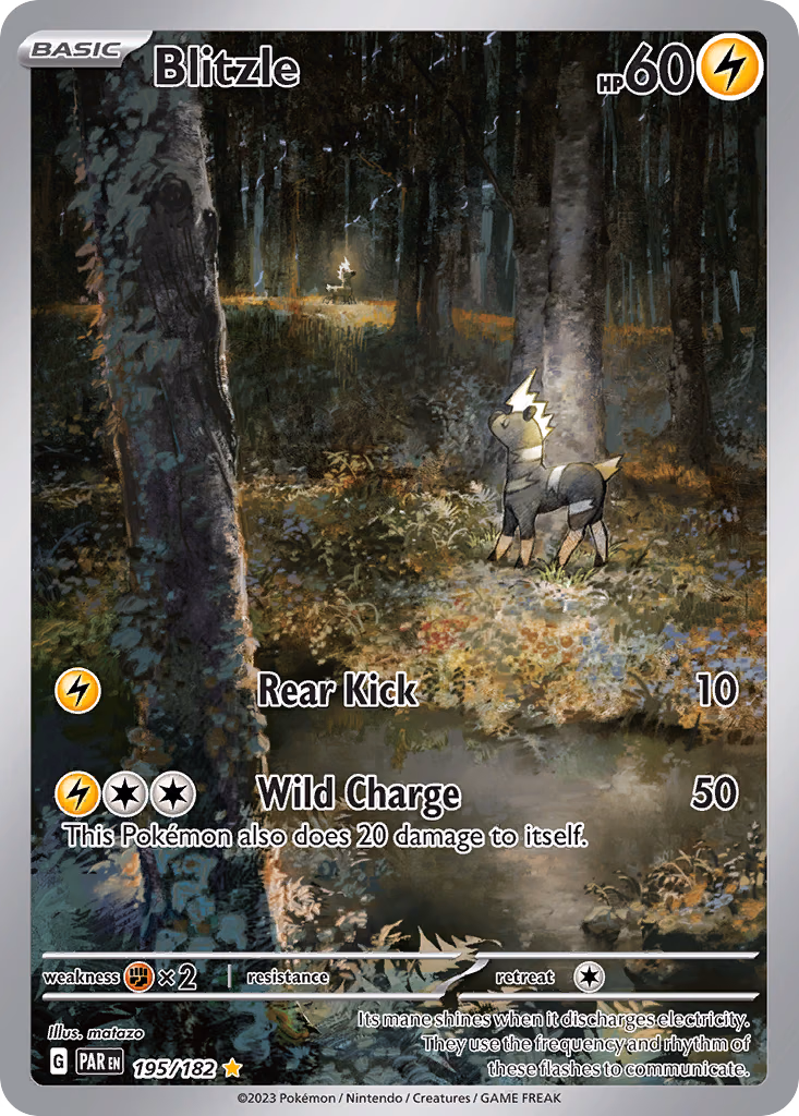 Blitzle Pokemon card (195/182, Paradox Rift)