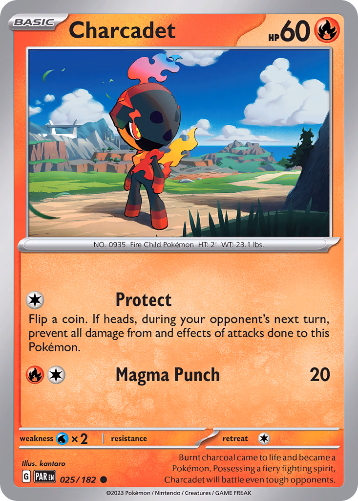 Charcadet Pokemon card (025/182, Paradox Rift)