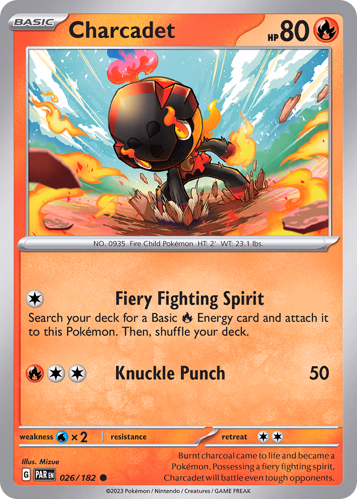 Charcadet Pokemon card (026/182, Paradox Rift)