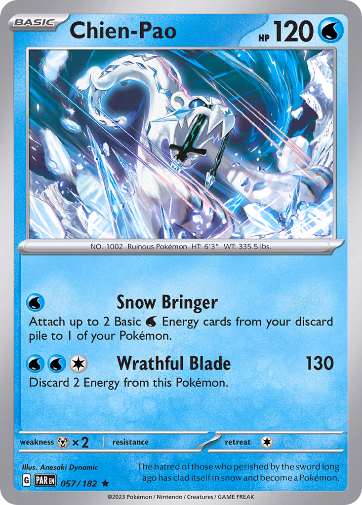 Chien-Pao Pokemon card (057/182, Paradox Rift)