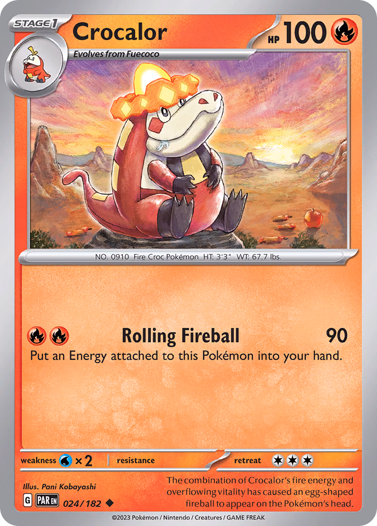 Crocalor Pokemon card (024/182, Paradox Rift)
