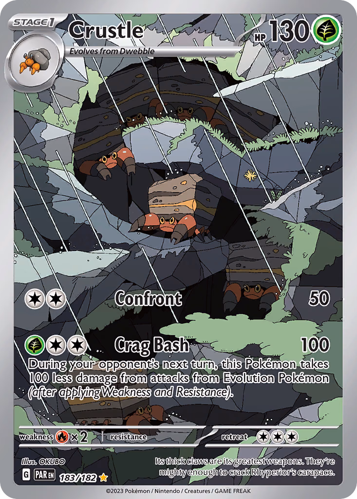 Crustle Pokemon card (183/182, Paradox Rift)
