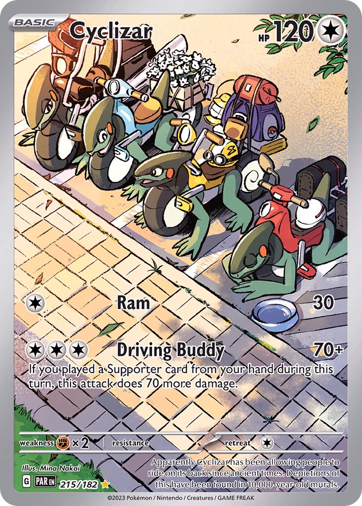 Cyclizar Pokemon card (215/182, Paradox Rift)