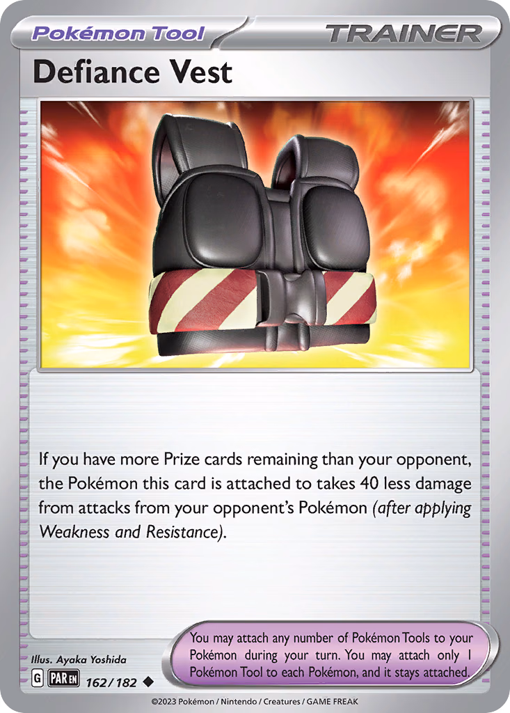 Defiance Vest Pokemon card (162/182, Paradox Rift)