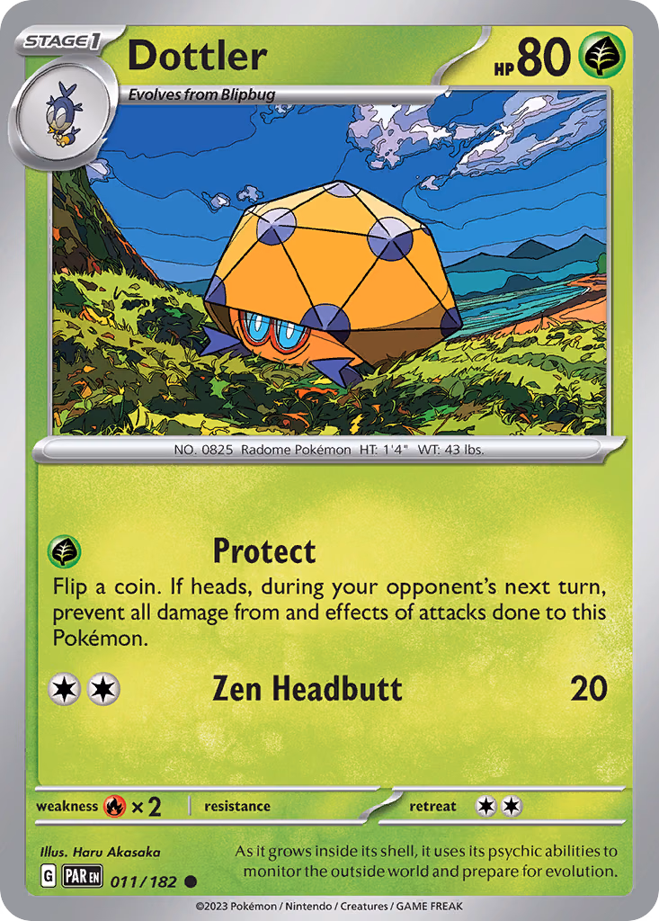 Dottler Pokemon card (011/182, Paradox Rift)