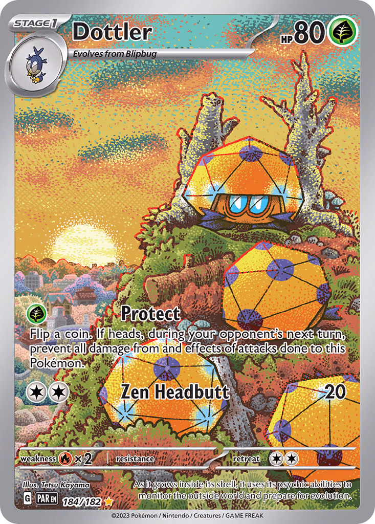 Dottler Pokemon card (184/182, Paradox Rift)
